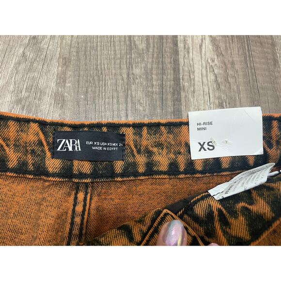 ZARA High-Rise Mini Skirt – Burnt Orange (Size XS, NWT) - Picture 4 of 7